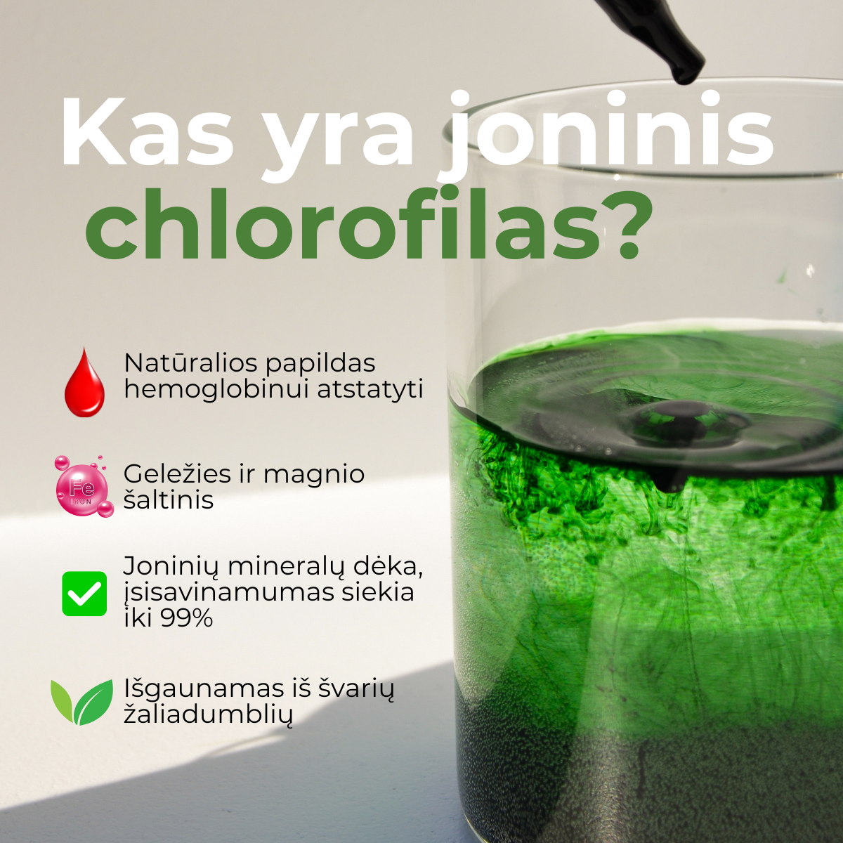 Joninis chlorofilas su mėta